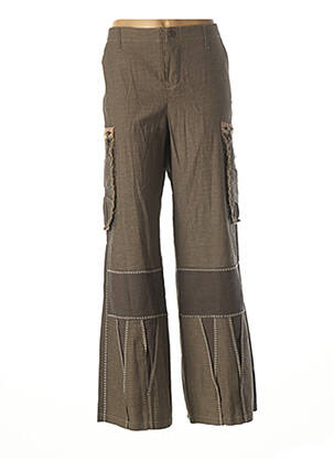 Pantalon large marron TRICOT CHIC pour femme