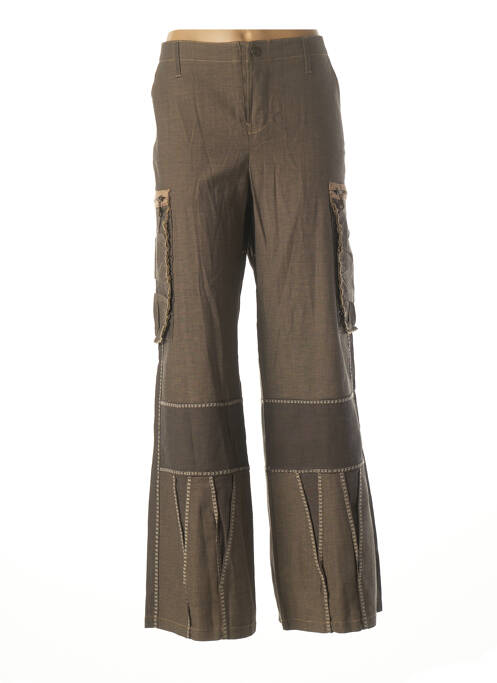 Pantalon large marron TRICOT CHIC pour femme