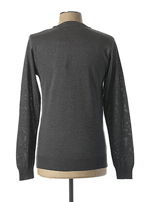 Pull finition bords-côtes manches longues gris PAUL MIRANDA homme