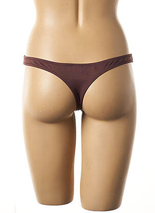 Bas de maillot de bain tissage satiné bikini marron ANTIGEL femme
