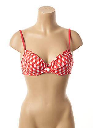 Haut de maillot de bain fermeture liens à nouer rouge ANTIGEL femme