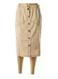 Jupe mi-longue taille élastique beige JEAN GABRIEL femme