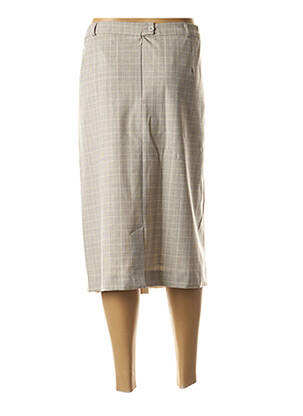 Jupe mi-longue coupe droite beige PIERRE D'ARLANC femme