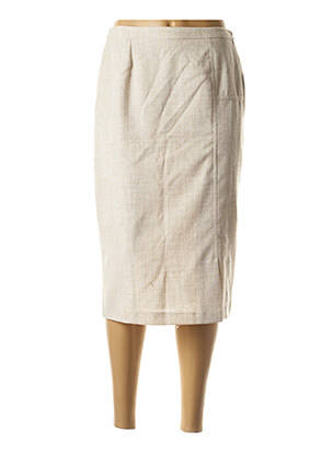 Jupe mi-longue taille élastique beige GUY DUBOUIS femme