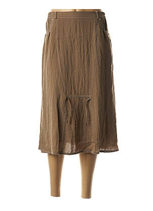 Jupe mi-longue coupe évasée marron TELMAIL femme