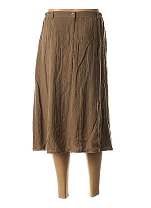Jupe mi-longue coupe évasée marron TELMAIL femme