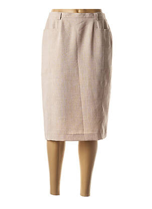 Mini-jupe taille élastique beige FRANCOISE F femme