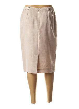 Mini-jupe taille élastique beige FRANCOISE F femme