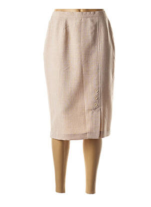 Jupe mi-longue coupe droite beige FRANCOISE F femme
