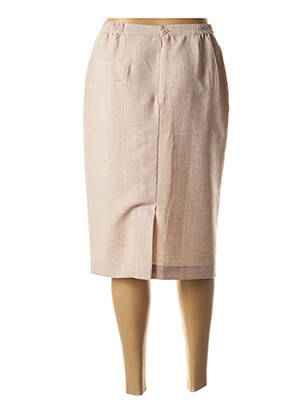 Jupe mi-longue coupe droite beige FRANCOISE F femme