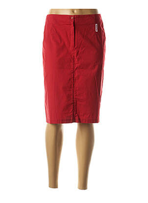 Jupe mi-longue coupe droite rouge CHRISMAS'S femme