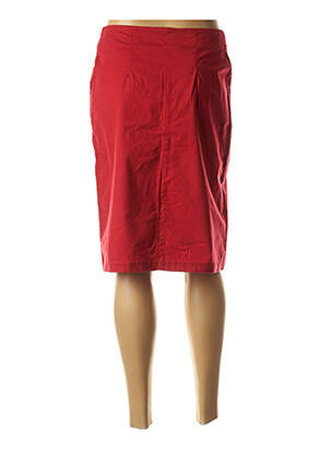 Jupe mi-longue coupe droite rouge CHRISMAS'S femme