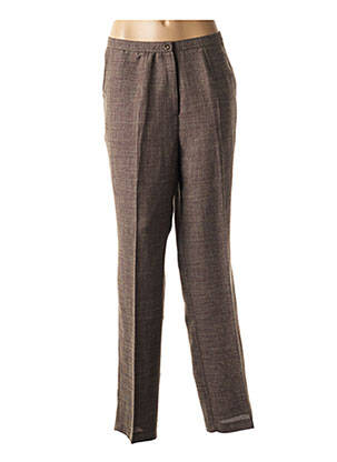 Pantalon 7/8 taille élastique marron FRANCOISE DE FRANCE femme