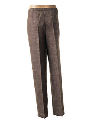 Pantalon 7/8 taille élastique marron FRANCOISE DE FRANCE femme