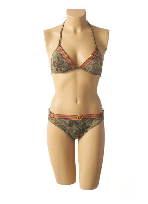 Maillot de bain 2 pièces vert RIP CURL pour femme