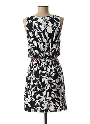 Robe mi-longue imprimé fleurs sans manche noir YSABEL MORA femme