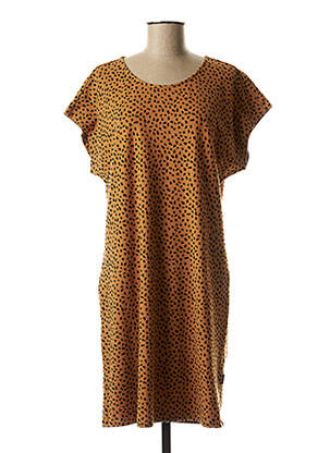 Robe mi-longue manches courtes manches courtes marron PROTEST femme