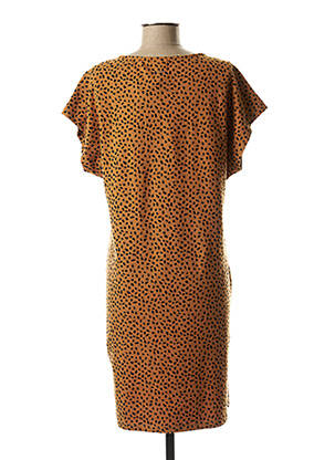 Robe mi-longue manches courtes manches courtes marron PROTEST femme
