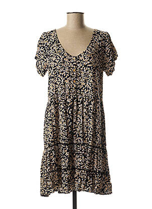 Robe courte coupe évasée manches courtes noir PROTEST femme