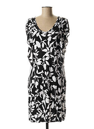 Robe mi-longue imprimé fleurs sans manche noir YSABEL MORA femme
