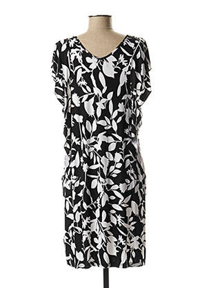 Robe mi-longue imprimé fleurs sans manche noir YSABEL MORA femme