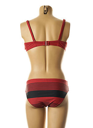 Maillot de bain 2 pièces fermeture clip rouge YSABEL MORA femme