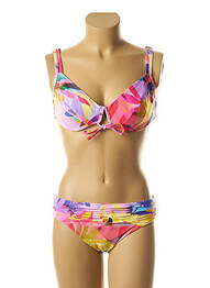 Maillot de bain 2 pièces fermeture clip rose YSABEL MORA femme