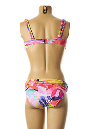Maillot de bain 2 pièces fermeture clip rose YSABEL MORA femme