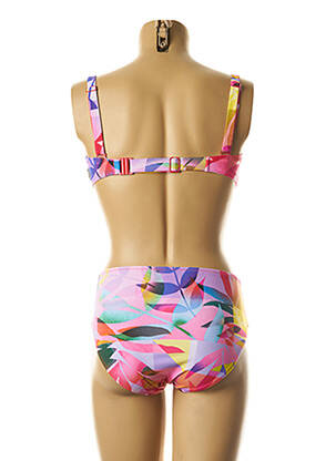 Maillot de bain 2 pièces fermeture clip rose YSABEL MORA femme