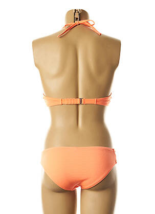 Maillot de bain 2 pièces fermeture clip haut soutien-gorge moulé orange DAG ADOM femme