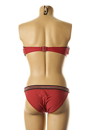 Maillot de bain 2 pièces fermeture clip haut soutien-gorge moulé rouge YSABEL MORA femme