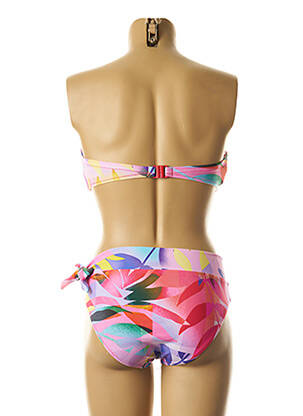 Maillot de bain 2 pièces fermeture clip haut soutien-gorge moulé rose YSABEL MORA femme