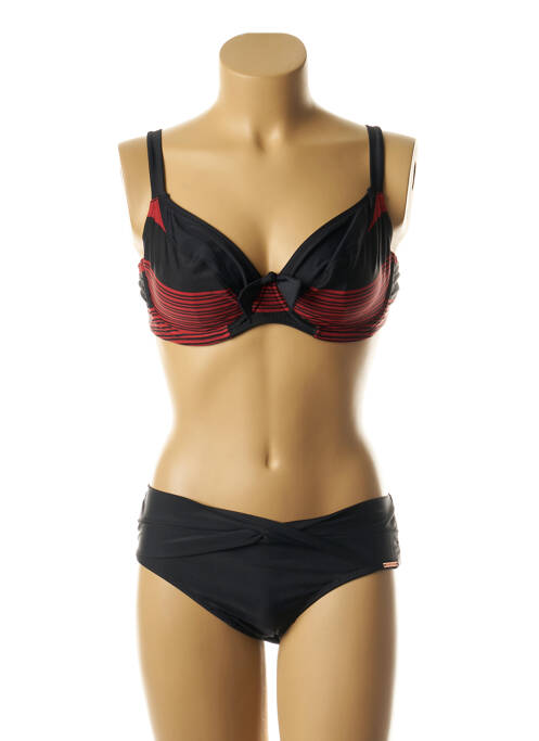 Maillot de bain 2 pièces fermeture clip noir YSABEL MORA femme