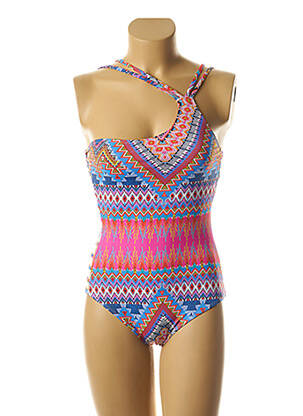 Maillot de bain 1 pièce imprimé fantaisie haut soutien-gorge moulé bleu DAG ADOM femme