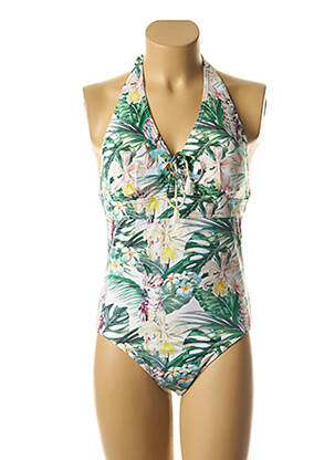 Maillot de bain 1 pièce stretch haut soutien-gorge moulé vert DAG ADOM femme