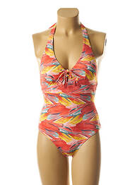 Maillot de bain 1 pièce imprimé fantaisie haut soutien-gorge avec mousse de rembourrage amovible orange DAG ADOM femme
