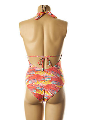 Maillot de bain 1 pièce imprimé fantaisie haut soutien-gorge avec mousse de rembourrage amovible orange DAG ADOM femme