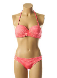 Maillot de bain 2 pièces stretch haut soutien-gorge moulé rose DAG ADOM femme