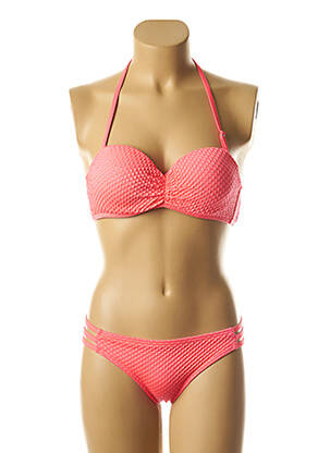 Maillot de bain 2 pièces stretch haut soutien-gorge moulé rose DAG ADOM femme