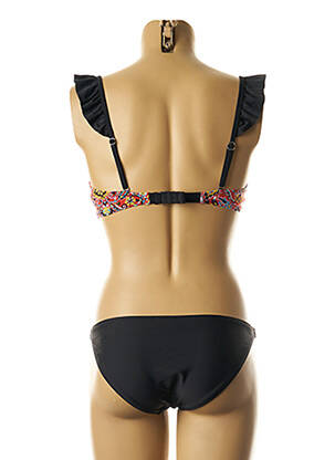 Maillot de bain 2 pièces stretch haut soutien-gorge avec mousse de rembourrage amovible noir DAG ADOM femme