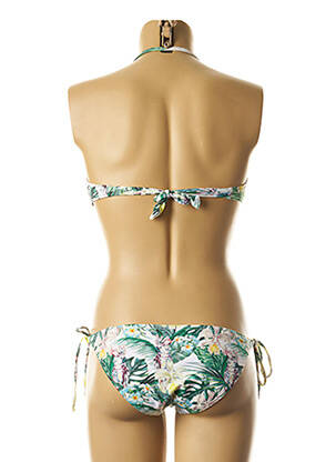 Maillot de bain 2 pièces fermeture liens à nouer haut soutien-gorge avec mousse de rembourrage amovible vert DAG ADOM femme