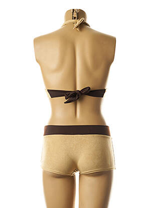 Maillot de bain 2 pièces stretch haut soutien-gorge avec mousse de rembourrage amovible beige MISS CARAÏBES femme