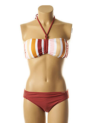 Maillot de bain 2 pièces stretch haut soutien-gorge avec mousse de rembourrage amovible rouge YSABEL MORA femme
