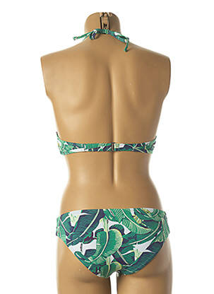 Maillot de bain 2 pièces stretch haut soutien-gorge avec mousse de rembourrage amovible vert DAG ADOM femme