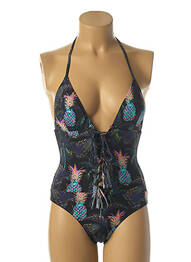 Maillot de bain 1 pièce imprimé fantaisie haut soutien-gorge avec mousse de rembourrage amovible noir DAG ADOM femme