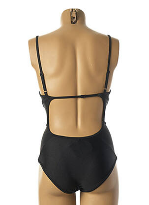 Maillot de bain 1 pièce effet matière satinée haut soutien-gorge avec mousse de rembourrage amovible noir YSABEL MORA femme