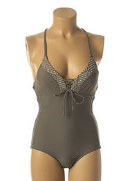 Maillot de bain 1 pièce imprimé fantaisie haut soutien-gorge moulé vert BRIGITTE BARDOT femme