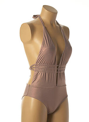 Maillot de bain 1 pièce stretch haut soutien-gorge avec mousse de rembourrage amovible rose DAG ADOM femme