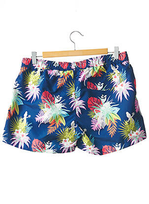 Short de bain imprimé tie and dye bleu PLAGE DU SUD homme