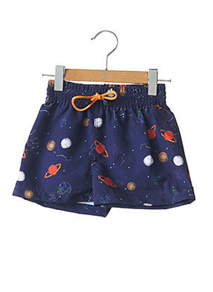 Short de bain tissage popeline bleu BORABORA garcon